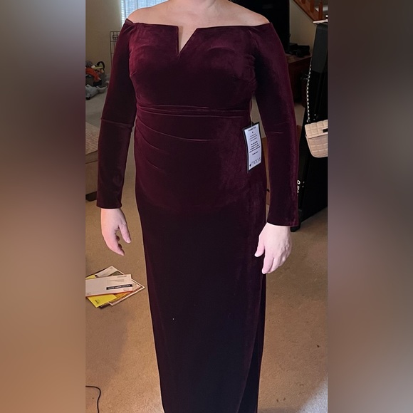 Velvet gown merlot color. NWT. Purchased for wedding but chose a different one. - Picture 2 of 6